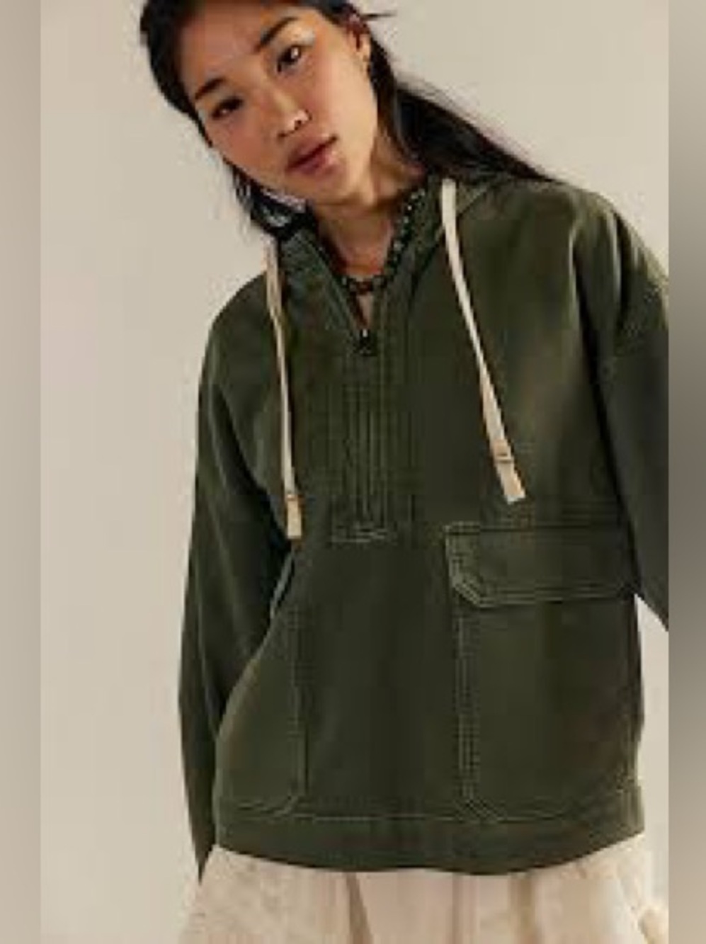 Free People We The Free Casey Canvas Pullover Size S NWT